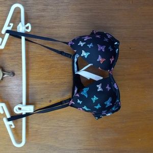 NWOT PINK Victoria's Secret butterfly print lightest lined bra